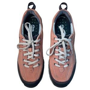 Clarks Wave Walk Waterproof Hiking Shoes Rust Orange Leather Womens 7.5M